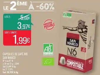 Match Capsules de café Bio San Marco offre