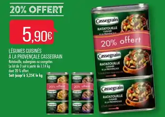 Match Légumes cuisinés à la Provençale Cassegrain offre