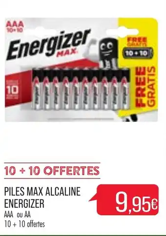 Match Piles Max Alcaline energizer offre