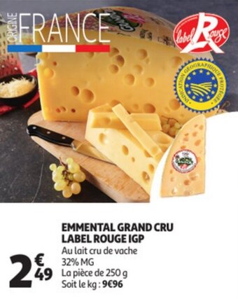 Auchan Emmental grand cru label rouge igp offre
