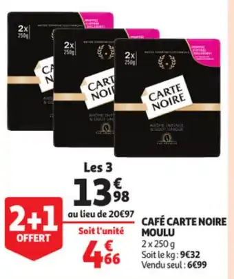 Auchan Café carte noire moulu offre
