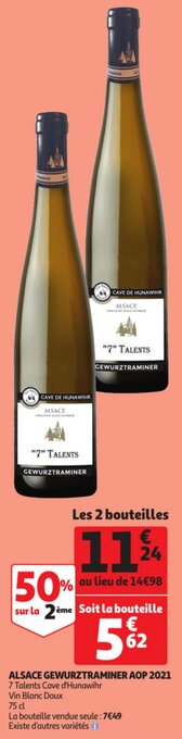Auchan Alsace gewurztraminer aop 2021 offre