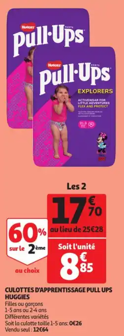 Auchan Culottes d'apprentissage pull ups HUGGIES offre