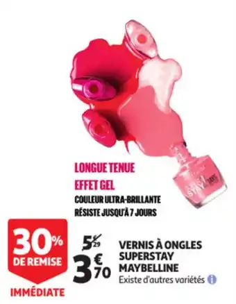 Auchan Vernis à ongles superstay maybelline offre