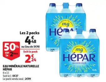 Auchan Eau minérale naturelle HEPAR offre