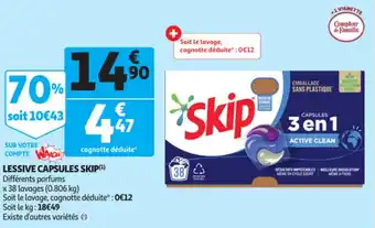 Auchan Lessive capsules SKIP offre