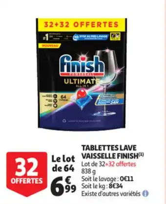 Auchan Tablettes lave vaisselle FINISH offre
