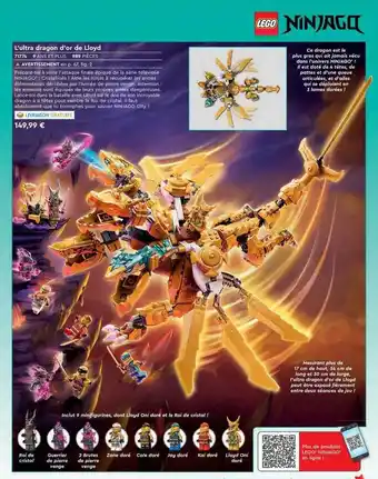LEGO L'ultra dragon d'or de lloyd lego ninjago offre