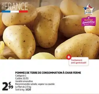 Auchan Pommes de terre de consommation à chair ferme offre