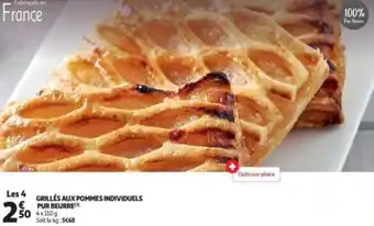 Auchan Grillés aux pommes individuels pur beurre offre