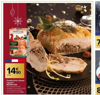 Carrefour Market Pintade Farcie Cuisson Express Maitre Coq offre