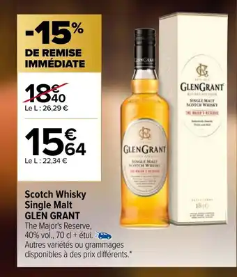 Carrefour Market Scotch whisky Single Malt Glen Grant offre