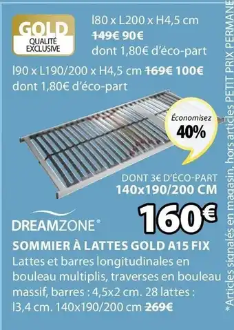 JYSK Sommier à lattes Gold A15 Fix offre