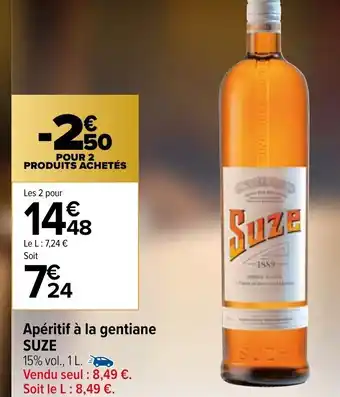 Carrefour Market Apéritif a La Gentiane Suze offre