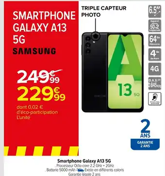 Carrefour Market Samsung Smartphone Galaxy A13 5G offre