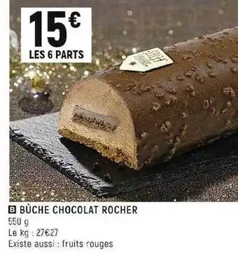 Spar Bûche chocolat rocher offre