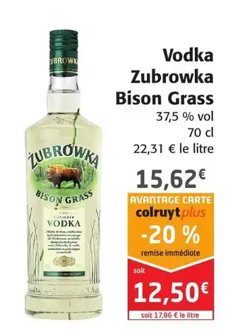 Colruyt Vodka Zubrowka Bison Grass offre