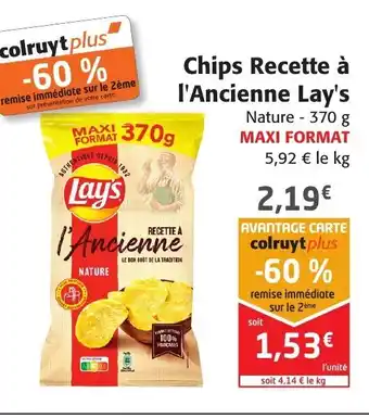 Colruyt Chips Recette à l'Ancienne Lay's offre