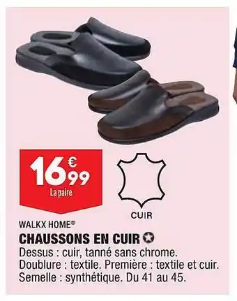 ALDI Chaussons en cuir walkx home offre