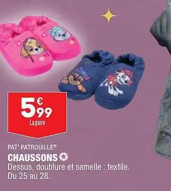 ALDI Chaussons pat patrouille offre