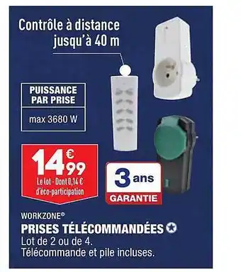 Prises télécommandées workzone