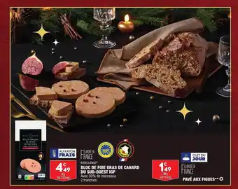 ALDI Bloc de foie gras de canard du sud-ouest igp excellence, pavé aux figues offre