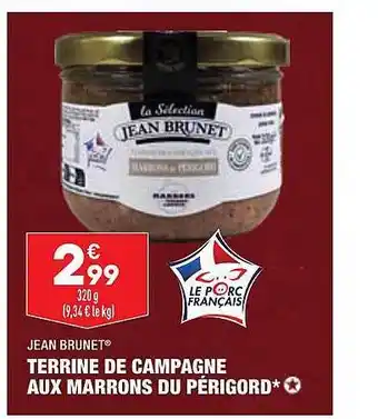 ALDI Terrine de campagne aux marrons du périgord jean brunet offre