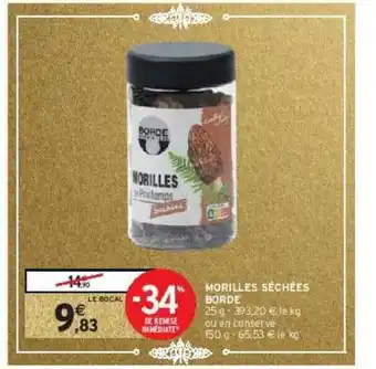 Morilles séchées borde