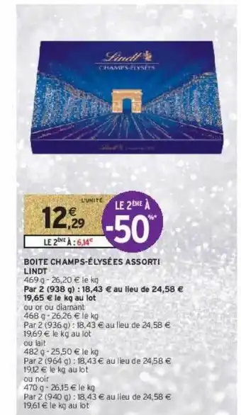 Intermarché Contact Boîte champs-élysées assorti lindt offre