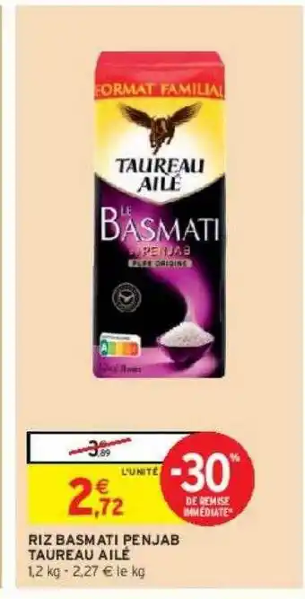 Intermarché Contact Riz basmati penjab taureau ailé offre