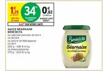 Intermarché Contact Sauce béarnaise bénédicta offre