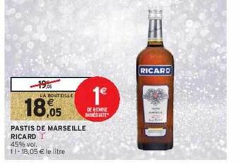Intermarché Contact Pastis de marseille ricard offre