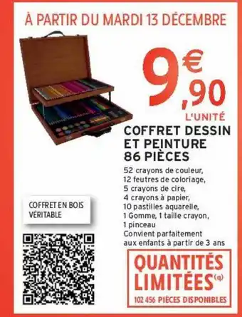 Intermarché Contact Coffret dessin et peinture 86 pièces offre