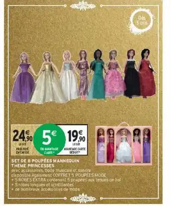 Set de 8 poupées mannequin thème princesses