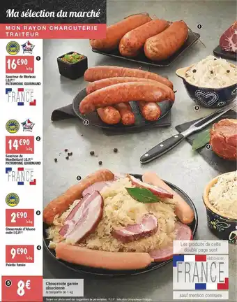 Migros Saucisse de morteau i.g.p. patrimoine gourmand, saucisse de montbéliard i.g.p. patrimoine gourmand, choucroute d'alsace cuite offre