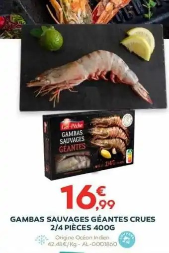 Cabesto Gambas sauvages géantes crues 2-4 pièces 400 g offre