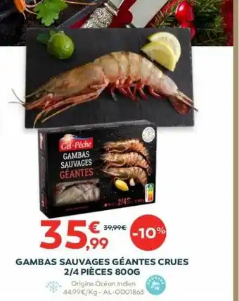 Cabesto Gambas sauvages géantes crues 2-4 pièces 800 g offre