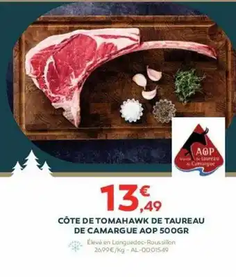 Cabesto Côte de tomahawk de taureau de camargue aop 500 gr offre