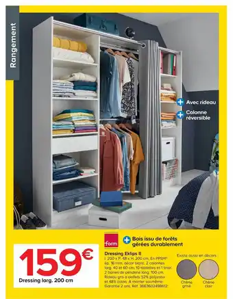 Castorama Dressing larg 200 cm eklips ii form offre