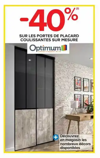 Castorama Les portes de placard coulissantes sur mesure optimum offre