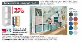 Castorama Étagère 3 cases cube mixxit form offre
