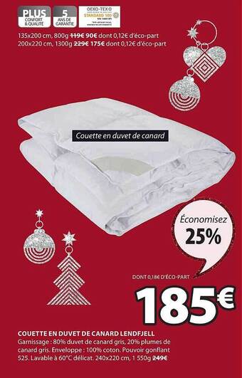 JYSK Couette en duvet de canard lendfjell offre