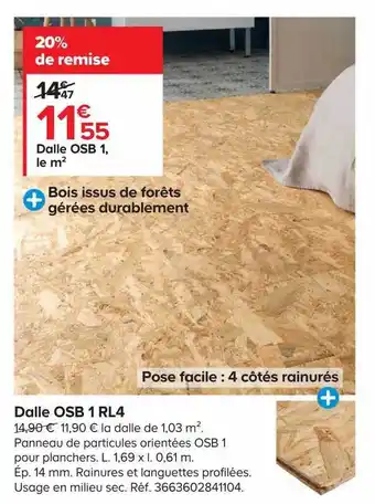 Castorama Dalle osb 1 rl4 offre