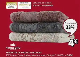 JYSK Serviette de toilette malpaso kronborg offre