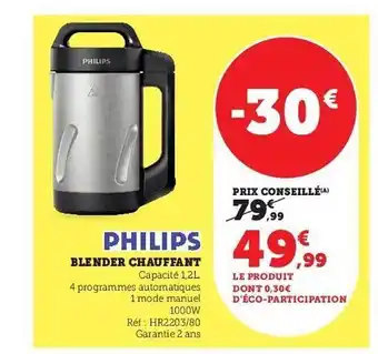 Hyper U Blender chauffant philips offre
