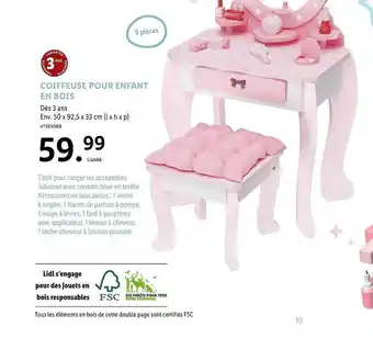 Lidl Coiffeuse pour enfant en bois offre