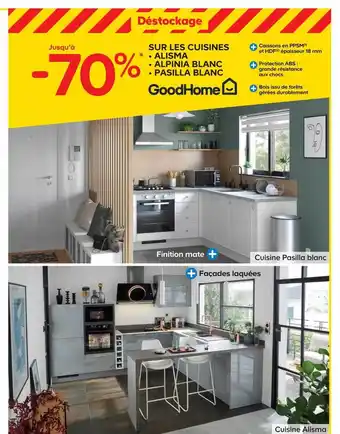 Castorama Les cuisines alisma, alpina blanc, pasilla blanc goodhome offre