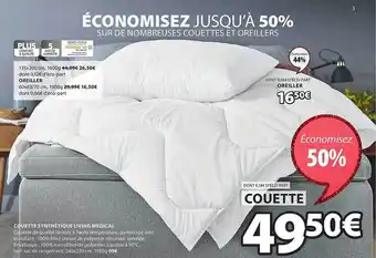 JYSK Couette synthétique living medical offre