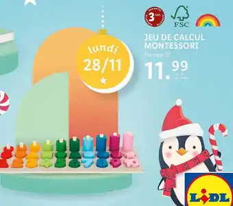Lidl Jeu de calcul montessori offre