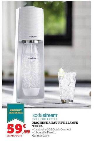 Hyper U Machine à eau pétillante terra sodastream offre